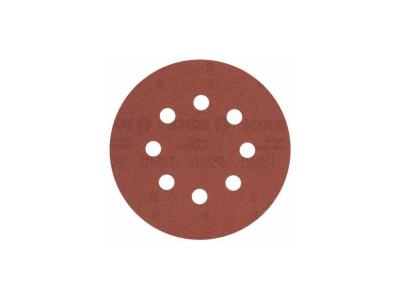 BOSCH Feuille abrasive &Oslash; 125 mm G240, WP, 8 trous, velcro - 5 pi&egrave;ces