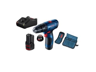  Bosch - Perceuse visseuse 12V 2x2,0 Ah Li-Ion avec jeu de 23 accessoires GSB120-LI - 06019