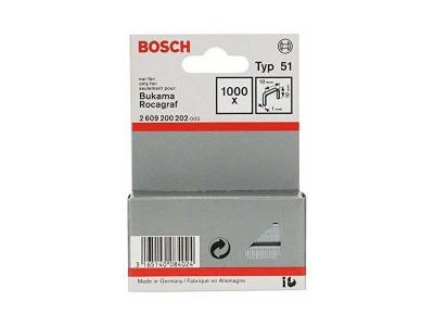 BOSCH Agrafes &agrave; fil plat type 51, 10 x 1 x 10 mm  2609200202