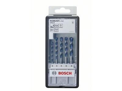 BOSCH  Robustline Concrete Set Cyl-5 4-8 Mm 5 Pieces Gris