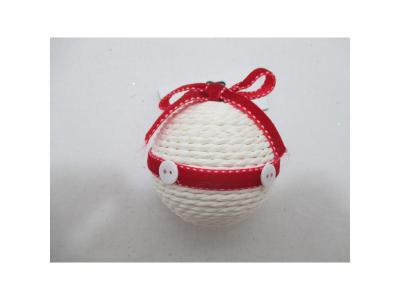 FEERIE CHRISTMAS F&eacute;&eacute;rie Lights&nbsp;&&nbsp;Christmas - Boule de No&euml;l Tissu - Blanc et rouge