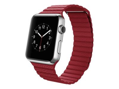 AVIZAR  Bracelet Cuir Apple Watch 42/44mm - Rouge