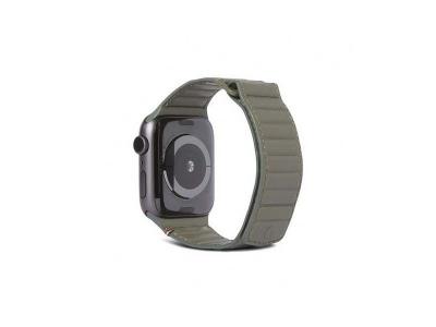 DECODED  magn&eacute;tique en cuir Traction 42/44/45mm Olive