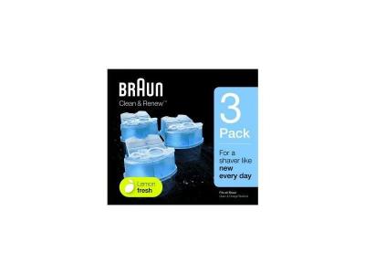 BRAUN  Clean And Renew Recharge De Cartouches Pour Rasoir &Eacute;lectrique, Pack De&nbsp;3