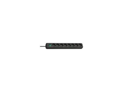 BRENNENSTUHL  Multiprise ECO-LINE Noire - 8 prises et 3m de c&acirc;ble