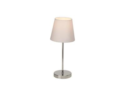 BRILLIANT Kasha Lampe A Poser/Chevet Tactile Chrome Et Tissu Blanc