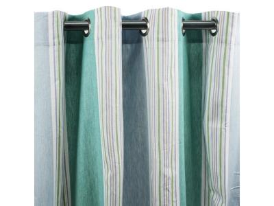 THEDECOFACTORY Rideau BRISE (150x270cm) Rayures turquoise