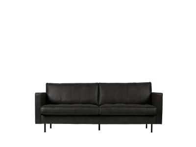 BEPUREHOME Bronco - Canap&eacute; 3 places vintage capitonn&eacute; - Couleur - Noir