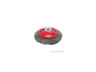 SILVERLINE Brosse biseaut&eacute;e &agrave; fils d'acier ondul&eacute;s, 100 mm, 100 Mm