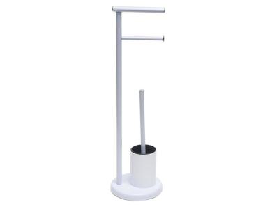TENDANCE Brosse et d&eacute;rouleur wc blanc - blanc 