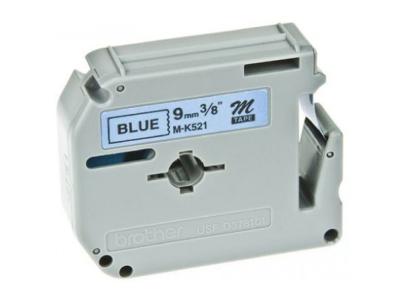 BROTHER Rubans m&eacute;tallis&eacute;s adh&eacute;sifs 9mm bleu &eacute;criture noire