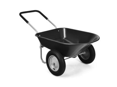 COSTWAY Brouette De Jardin 2 Roues Pneus Pneumatiques &Oslash;35cm 141l Charge Max 150kg R&eacute;sistante