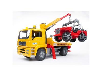 BRUDER  Camion De D&eacute;pannage Man Tga Avec Portique Et Jeep