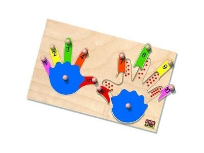  BSM Edufun - Ef 10080 - Puzzle Encatrement Bois - Les Deux Mains