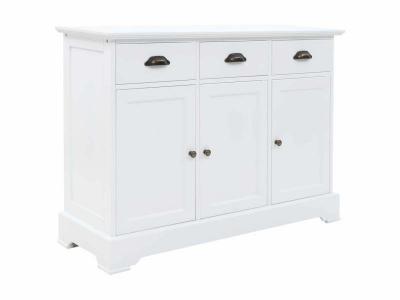 Buffet bahut armoire console meuble de rangement avec 3 portes mdf et bois de pin 105 cm 4402117