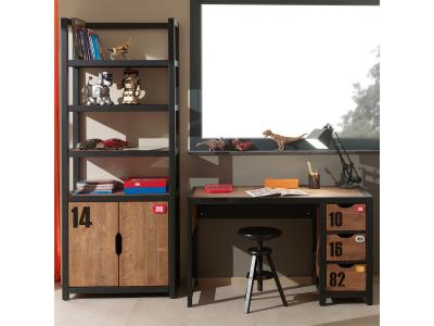 Pack - Bureau Enfant & Biblioth&egrave;que Alex Marron & Noir