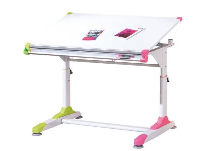 PEGANE Bureau Inclinable pour enfant en coloris Blanc/Rose-Vert, Dim : 66 x 100 x 84 cm --