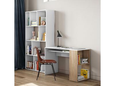 Bureau yale blanc et ch&ecirc;ne naturel 113,9 x 75,5