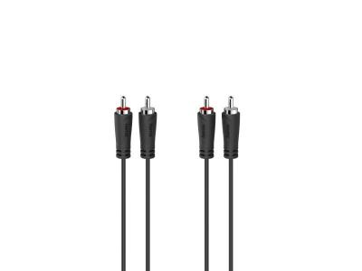 HAMA C&acirc;ble audio, 2 fiches RCA m&acirc;les - 2 fiches RCA m&acirc;les, 3,0 m - Neuf