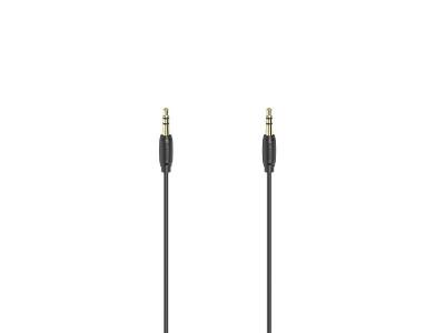HAMA C&acirc;ble audio, jack m&acirc;le 3,5 mm/f. M&acirc;le, st&eacute;r&eacute;o, dor&eacute;, ultrafin, 0,5 m