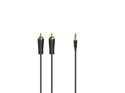 HAMA C&acirc;ble audio, jack m&acirc;le 3,5mm - 2 fiches rca m&acirc;les, st&eacute;r&eacute;o, dor&eacute;, 3 m