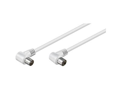 GENERIQUE C&acirc;ble d'antenne coud&eacute; M/F 75 ohm couleur Blanc 2.5 m
