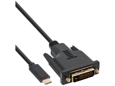 INLINE C&acirc;ble d'affichage usb , usb type-c m&acirc;le vers dvi m&acirc;le (mode alternatif dp), noir, 1 m