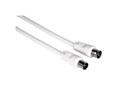 HAMA  C&acirc;ble d'antenne, Coax m&acirc;le - Coax femelle, 75dB, Blanc, 3,00m