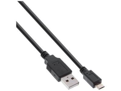 INLINE  USB A/Micro-B USB, 1 m c&acirc;ble USB USB 2.0 Micro-USB B Noir