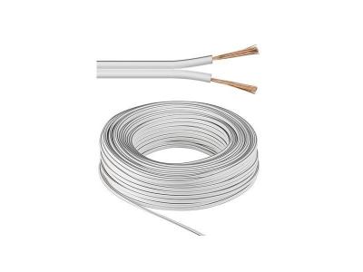 WENTRONIC  25m 2x 0.5mm C&acirc;ble pour enceinte - Blanc