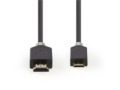 Nedis - C&acirc;ble HDMI avec Ethernet - HDMI m&acirc;le pour HDMI mini m&acirc;le - 2 m - rond
