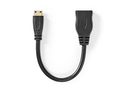 NEDIS  Cvgp34590bk02 C&acirc;ble Hdmi 0,2 M Hdmi Type C (mini) Hdmi Type A (standard) Noir