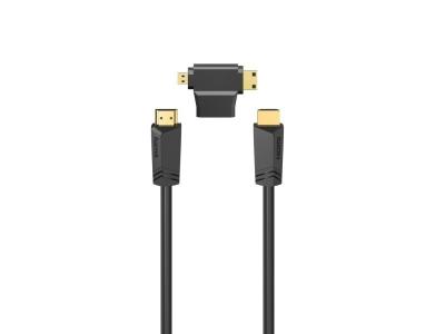 HAMA C&acirc;ble hdmi hte vit., m&acirc;le - - m&acirc;le, ethernet, 1,5 m + adaptateur hdmi