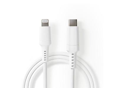 NEDIS  CCGW39650WT20 c&acirc;ble Lightning 2 m Blanc - Neuf