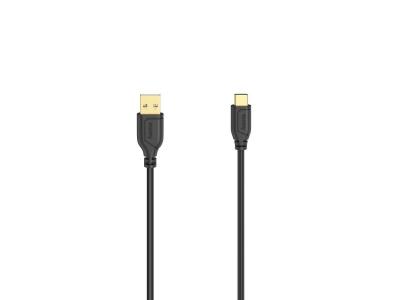 HAMA C&acirc;ble USB-C Flexi-Slim, USB 2.0, 480 Mbit/s, noir, 0,75 m - Neuf