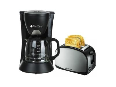 BLACKPEAR Cafeti&egrave;re 6 tasses 650w black pear bcm106 + grille pain 2 fentes black pear bgp400