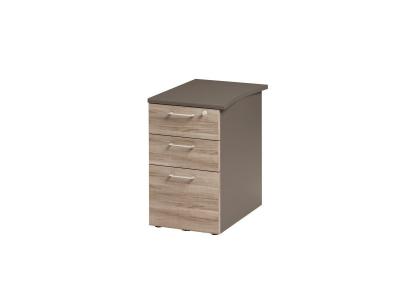 Caisson bout de bureau P.61 cm JAZZ+ Imitation ch&ecirc;ne et gris.