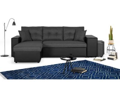 BESTMOBILIER  California Canap&eacute; - Noir/Gris