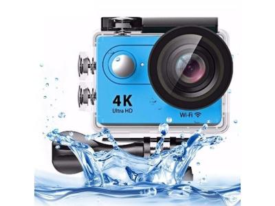 YONIS Cam&eacute;ra Sport 4 K Ultra HD 12 Mp LCD 2 Pouces Wifi 170 Degr&eacute;s Etanche Bleu + SD 16Go