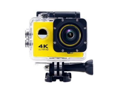 Cam&eacute;ra Sport Etanche 4K Slow Motion Grand Angle 170&deg; Jaune + Kit de Fixation + SD 64Go