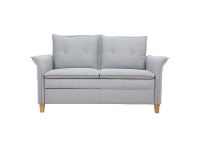 MILIBOO Canap&eacute; scandinave 2 places en tissu gris clair et bois clair cliff