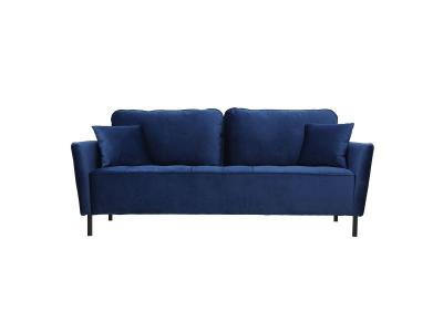 MILIBOO Canap&eacute; 3 places en velours bleu beka - Bleu fonc&eacute; velours