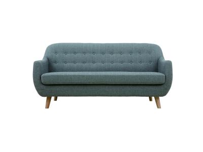 MILIBOO Canap&eacute; 3 places scandinave d&eacute;houssable gris clair et bois YNOK