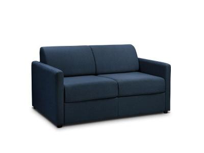 ITALIAN SPIRIT Canap&eacute; CanapExpress GRANDIOSE matelas m&eacute;mory 22 cm sommier m&eacute;tal 140 cm tissu tweed bleu nuit