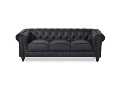 INTENSEDECO  Canap&eacute; Chesterfield 3 Places Regency Noir