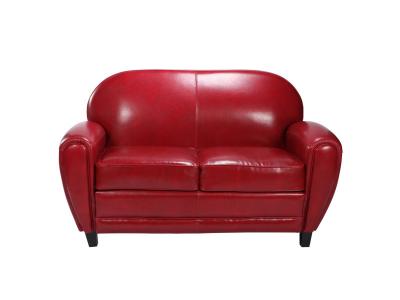 RENDEZ VOUS DECO Canap&eacute; 2 places en croute de cuir enduite - Club - Rouge