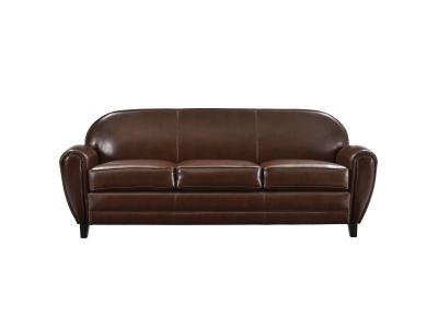RENDEZ VOUS DECO Rendez Vous D&eacute;co - Canap&eacute; 3 places en croute de cuir enduite - Club - Marron