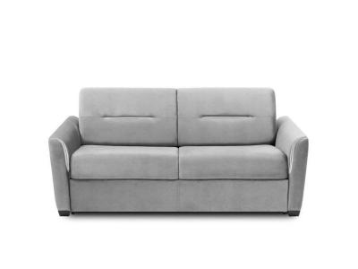 ITALIAN SPIRIT Canap&eacute; convertible EXPRESS AMAZONE 120cm matelas 16cm sommier lattes cuir vachette gris clair