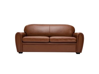 MILIBOO  - Canap&eacute; convertible 3 places en cuir marron CLUB
