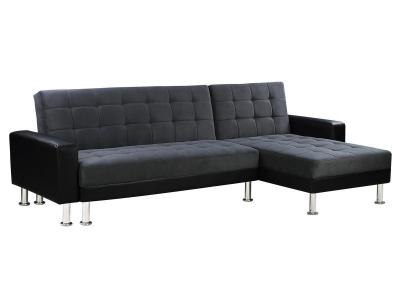 HABITAT ET JARDIN canap&eacute; d'angle convertible et r&eacute;versible theo - 4 places - noir / gris 